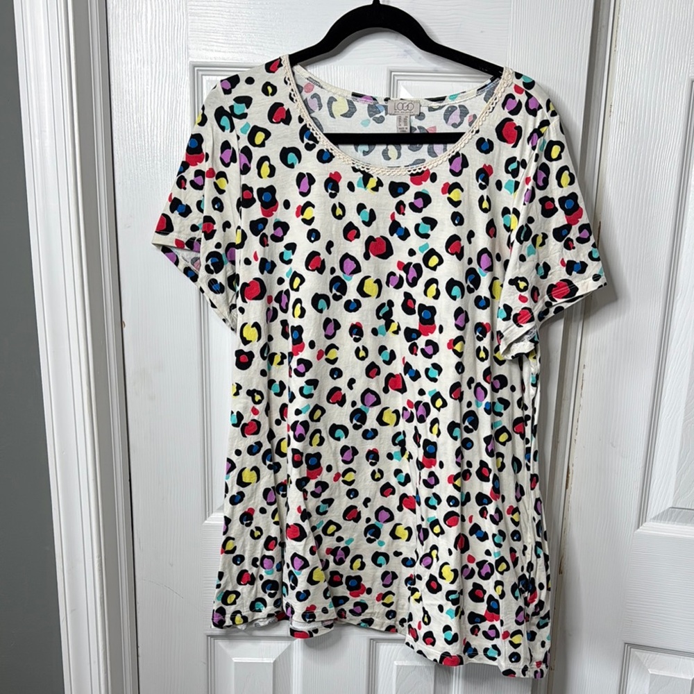LOGO by Lori Goldstein Relaxed Black and Red Tee
